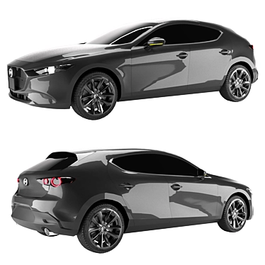 Sleek and Powerful: Mazda 3 2019 (Low Poly & Game Ready) 3D model image 1 