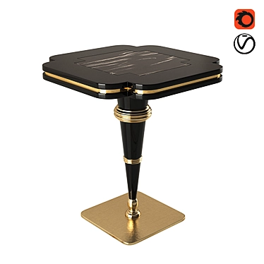 Luxury Gold Metal Sidetable 3D model image 1 