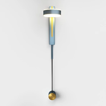 Denzil Gray Modern LED Wall Light 3D model image 1 