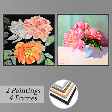 Elegant Wall Art Set with Multiple Frames 3D model image 1 