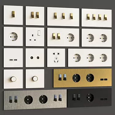 Barcelona Bridge Wall Switch Sockets 3D model image 1 