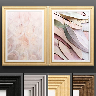 Modern Art Frame Set 3D model image 1 