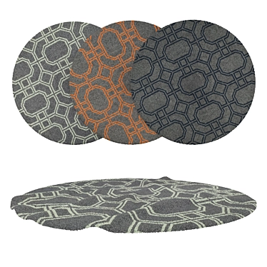 Round Carpets Set 77 - Versatile 6-Piece Collection 3D model image 1 