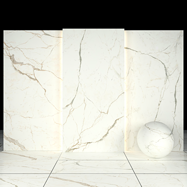 Elegant White Calacatta Slabs 3D model image 1 