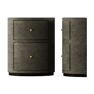 Glamorous Faux Shagreen Bedside Table 3D model image 1 