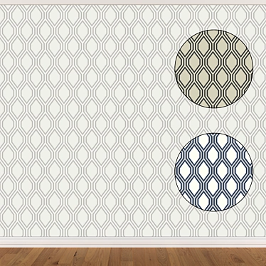 Seamless Wallpaper Set - Three Colors 3D model image 1 