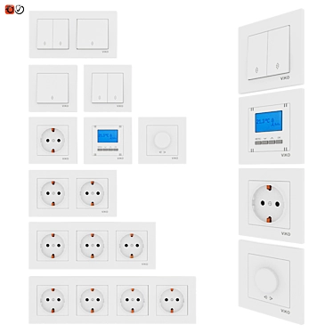 Versatile VIKO Switch and Socket Set 3D model image 1 