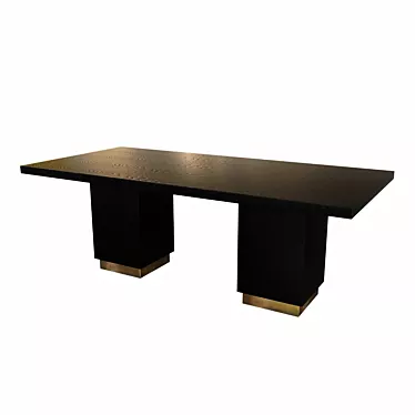 Elegant Brass Rectangular Dining Table 3D model image 1 