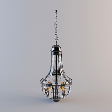 Elegant Chrome Chandelier 3D model image 1 