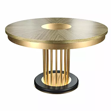 Brass Round Dining Table: Stunning Ar-Deco Design 3D model image 1 