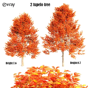 Tupelo Trees: Unique Polygonal Shapes 3D model image 1 