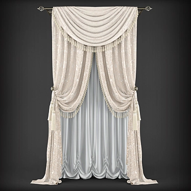 Elegant Sheer Panel Curtains 3D model image 1 