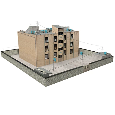 Realistic School Building Model 3D model image 1 