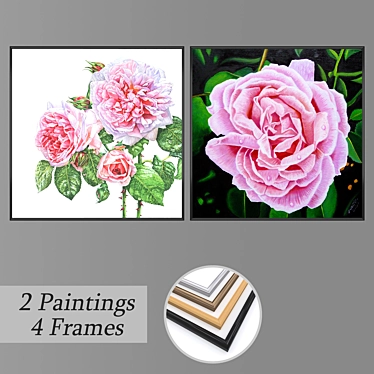 Modern Wall Art Set in Multiple Frames 3D model image 1 