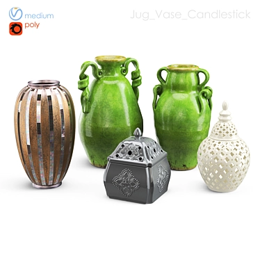 Versatile Smoothable Decor - Jug, Vase, Candlestick 3D model image 1 