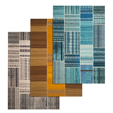 Luxury Carpet Set: High Quality Textures, 3 Variants 3D model image 1 