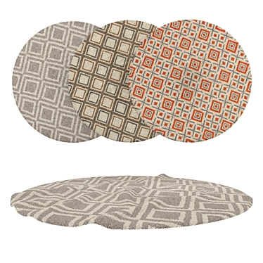 Round Rug Set - Versatile and Stunning 3D model image 1 