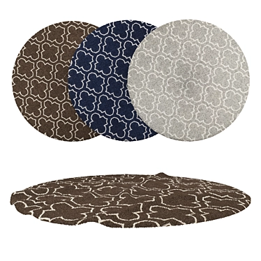 Round Carpet Set: 6 Variants 3D model image 1 