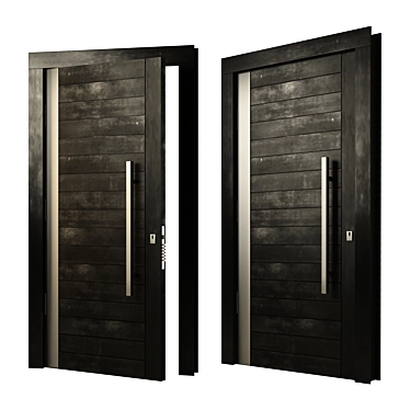 Sleek Black Entry Door 3D model image 1 