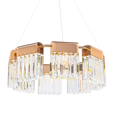 Golden Crystal Pendant Lighting 3D model image 1 