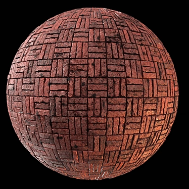 Grunge Red Brick Wall Texture 3D model image 1 