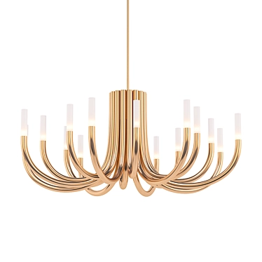 Rousseau Oval Chandelier: Elegant Illumination 3D model image 1 