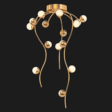 Elegant Copper Multi-Level Chandelier 3D model image 1 