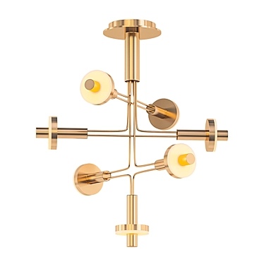Elegant LED Chandelier with Round Shades 3D model image 1 