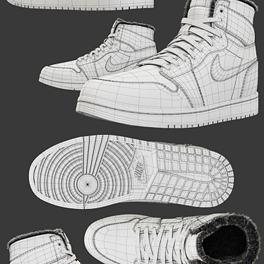 Title: Winter Collab: Jordan x Gucci Sneakers 3D model image 1 