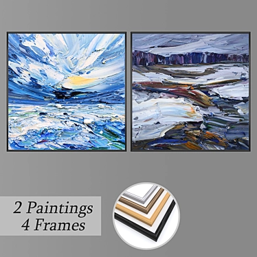 Elegant Wall Art Set with Multiple Frames 3D model image 1 