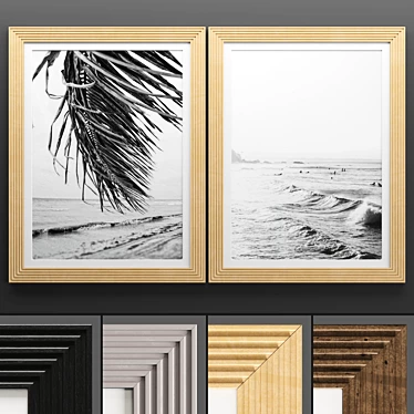 Modern Art Frame: 2 Frames, 4 Textures 3D model image 1 