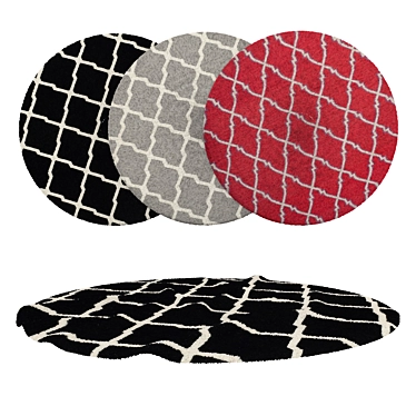 Round Carpets Set - Variety of Styles, Perfect for Any Space 3D model image 1 