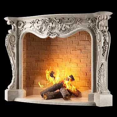 Elegant French Fireplace 3D model image 1 