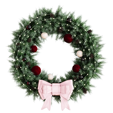 Festive Holiday Wreath 3D model image 1 