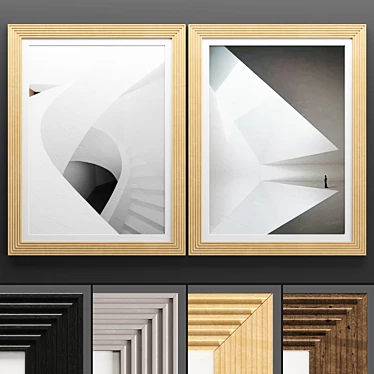 Modern Art Frame Set 3D model image 1 