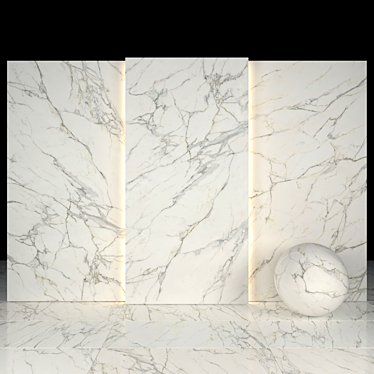 Elegant White Calacatta Tiles 3D model image 1 