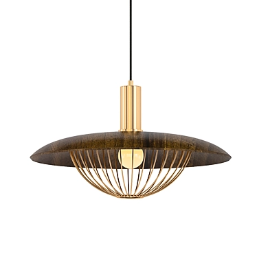 Nikko Pendant Light: Elegant Wooden Shade 3D model image 1 