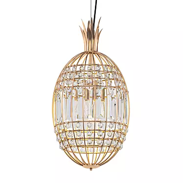 Golden Crystal Pendant Lamp 3D model image 1 