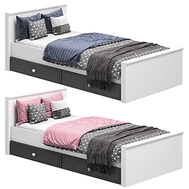 Archive Bed 03: Dual Color Options 3D model image 1 