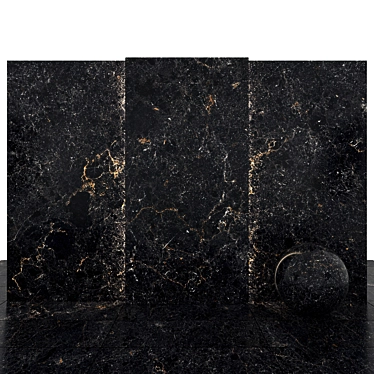 Elegant Univers Black Marble Slabs 3D model image 1 