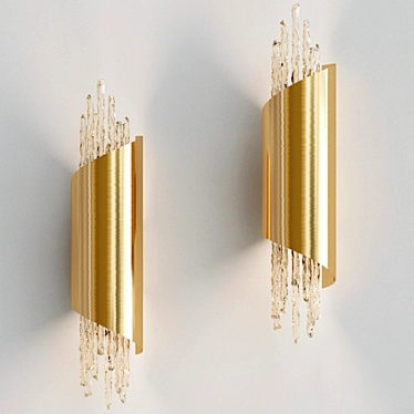 Bonnet Wall Sconce with Gold Frame 3D model image 1 