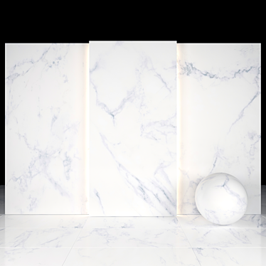 Elegant Carrara White Tiles 3D model image 1 