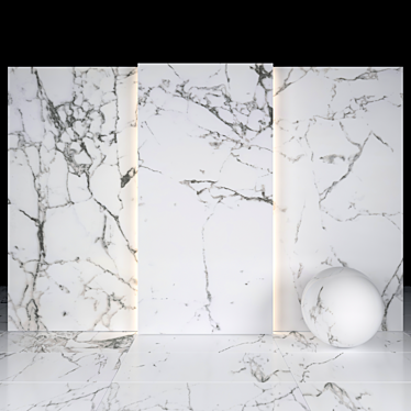 Elegant Flow White Marble: Timeless Beauty 3D model image 1 
