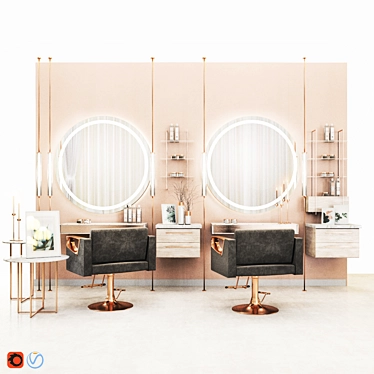 Elegant Salon Interiors 3D model image 1 