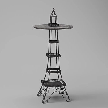 Stylish Metal Shelf Table 3D model image 1 