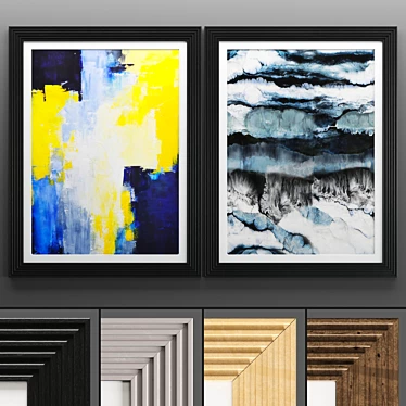 Modern Art Frame Set - 2 Frames, 4 Textures 3D model image 1 