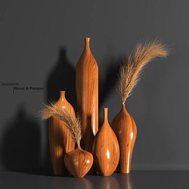 Natural Wood & Pampas Fusion 3D model image 1 