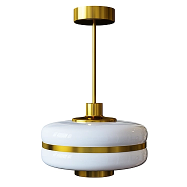 Elegant White Glass Pendant 3D model image 1 