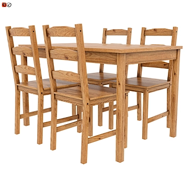 Sleek Scandinavian Table Set 3D model image 1 