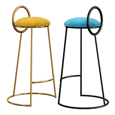 Gilded Aquila Barstool: Elegant and Luxurious 3D model image 1 